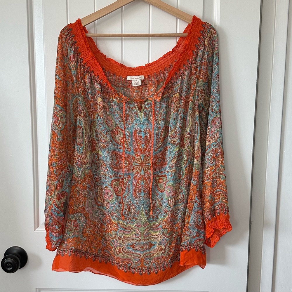 Oversized Sundance 100% Silk Handkerchief Top